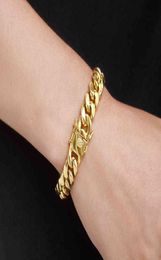 Hip Hop Jewelry Miami Cuban Link Bracelet 14k 18k Gold Vacuum Plated Stainless Steel Curb9683220