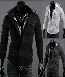 New Fashion Men039s Casual Hooded Cardigan Jacket Coat Man Outerwear Clothing 212 Black Dark Grey Light gray1192872