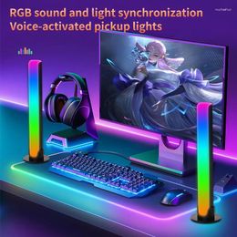 Table Lamps RGB Voice Control Synchronous Rhythm Light App Pickup Ambient For Car TV Game Computer Desktop Decor