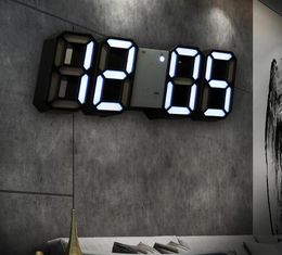 Wall Clock Digital Alarm Modern Kitchen Electronic Smart 3D USB Power Supply LED Time Date Temperature Display Desktop Bedroom33886670044