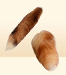 Fox tail Pendants Keychain 40cm Fur Pom Pom Key Chain Bag Key Ring Car Key Holder Gift Jewelry7855454