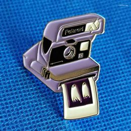 Brooches Polaroid Camera Ghost Enamel Lapel Pin Collect Badge Cute Children Gift Jewellery Adorn Backpack Hat Collar