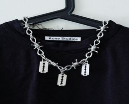 Punk Lock Chain necklace women/men Gothic chain choker collar goth pendant necklace 2019 emo trendy fashion jewelry3221244