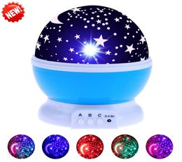 Nursery Night Light Projector Star Moon Sky Rotating Battery Operated Bedroom Bedside Lamp For Children Kids Baby Bedroom1801381