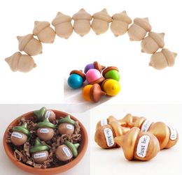 10PCS lot Wood Acorns Unfinished DIY Acorns Wedding Supplies Fall Decor Educational Counting Handmade Painting Materials Wood Cra7843300