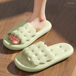 Slippers Woman Home Summer Beach Biscuit Simplicity Cute Funny Kawaii Comfy Soft Anti-slip Indoor Outdoor EVA Floor Sandals 2024