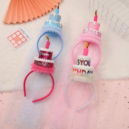 Hair Accessories Cloth Sequin Po Props Accessory Letter Birthday Cake Headband Party Hats Children Head Hoop Headdress