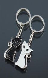 2021 1 Pair Couple Cats Keychain Animal Bag Pendant Car Key Chain For Women Men Friend Keyring Lovely Jewellery Child Gifts243T9061449