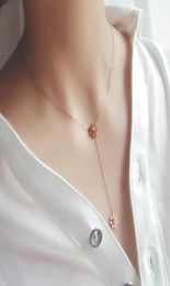 Pendant Necklaces YUN RUO Arrival Rose Gold Colour Fashion Zircon Inlay Daisy Necklace Titanium Steel Jewellery Woman Gift Never Fade4832968