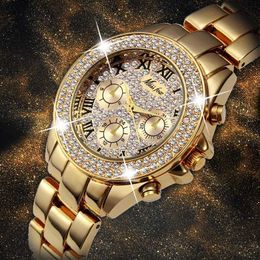 Wristwatches Womens Shockproof and Waterproof Luxury Ar Metal Bracelet Water Diamond Bu Cheap ES Direct Shipping H240504