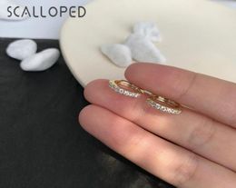 Trendy Chic Circle Small Zircon Stud Earrings For Women 2021 Minimalist Metal Gold Ring Temperament Jewellery Hoop Huggie2451375