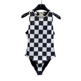 23ss Sexy Women Bikini Bathing Suits Designer Swim Backless Swimsuit Beach Wear Swimming Set With Plaid Runway Vintage Crop Tank Tops One Piece Designer Bikinis 254I