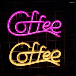 Table Lamps Neon Light Coffee Letter Sign Lamp With Low-power Consumption Led For Home Decor Battery-powered Flicker Free