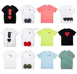 Men's T-shirts Play Fashion Mens T-shirts Designer Red Heart Shirt Casual Tshirt Cotton Embroidery Short Sleeve Summer T-shirt