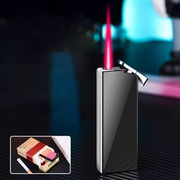 New Slim Mini Windproof Lighter Red Flame Without Gas Lighter Zinc Alloy Custom Advertising Lighter