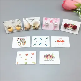 Jewelry Pouches 3.5 2.5cm 500Pcs/ Lot Colorful Paper Ear Studs Hang Tag Exquisite Gift Kraft Ring Price Tags