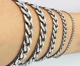 Man Curb Cuban Link Chain Bracelet Stainless Steel Mens Womens Bracelets AMYA Jewellery for Men Women9289786