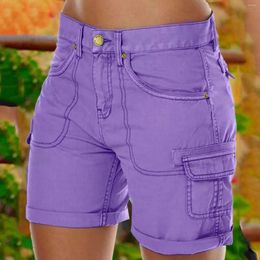 Women's Shorts Loose 2024 Summer Solid Colour Casual Simple Mini Short Pant Fashion Ladies Beach Buttons Pants