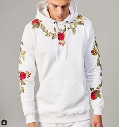 Mens Hoodie Fashion Style Male Floral Embroidery Hoodies Long Sleeve Sweatshirt for Men and Women M 3XL5662023