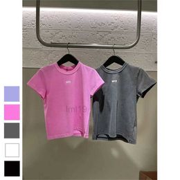 Women's T-shirt Solid Summer t Shirt for Women Clothing Letter Print O-neck Short-sleeve T-shirt Femme Loose Casual Crop Top 100% Cotton Tees3j7