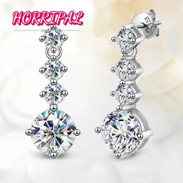 Stud Earrings HORRIPAL 2.6CT DVVS1 Round Moissanite/CZ S925 Sliver Flawless Sparkling Lab Diamond Wedding For Women GRA