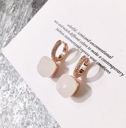 designer Jewellery women Dangle earrings Colour stone micro inlaid candy square crystal diamond8968947
