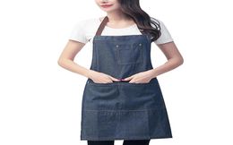 Kitchen Apron Unisex Denim Aprons Adjustable Men Women Apron With Pocket Chefs Cooking Baking Avental Home Cleaner Tool7122029