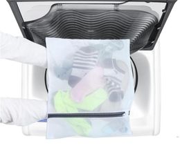 40pcslot Large Medium Zippered Foldable Nylon Laundry Bag Bra Socks Underwear Clothes Washing Machine Protection Net Mesh Bags Y24799481