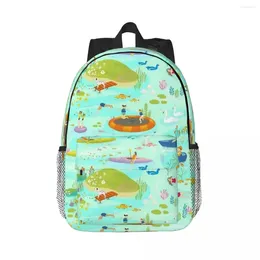 Backpack Day At The Lake Backpacks Boys Girls Bookbag Cartoon Students School Bags Travel Rucksack Shoulder Bag Large Capacity