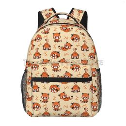 Backpack Cute Red Panda Raccoon Adults School Bag Casual College Travel Zipper Bookbag Hiking Shoulder Daypack For Women Men