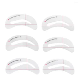 Makeup Brushes 6pcs Eyebrow Model Grooming Stencil Eye Brow Template Shaper Tool