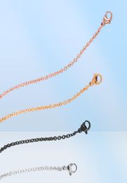4 Different Colours Pendant Necklace Chains SilverGoldRose goldBlack Necklaces Link Chain For Women Man7590830