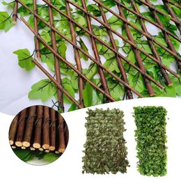 Decorative Flowers Artificial Leaf Privacy Fence Wall Landscaping Screen Outdoor Garden Backyard Balcony Green Plant Courtyard Decor