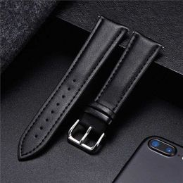 Watch Bands Soft Genuine Calfskin Leather band Business Style Men Women Replace Accessories 16mm 18mm 20mm 22mm 24mm Strap H240504