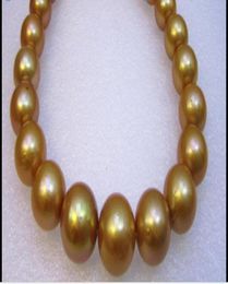 Fine Pearl Jewellery HUGE 18quot 1315 MM golden natural SOUTH SEA PEARL NECKLACE 14K2946962