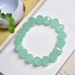 Link Bracelets 14MM Natural Apple Chalcedony Pumpkin Bead Bracelet Charms Strand Exquisite Jewellery Gift Healing Crystal Energy 1pcs