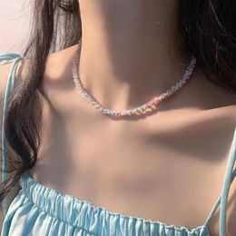 Colorful Beaded Braided Necklace Women's Bohemian Summer Short Choker Everything with Personalized Style Accessories 22445