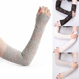 Sleevelet Arm Sleeves Summer Sunscreen Lace Cover Womens Sexy Long Gloves Fingerless Q240430