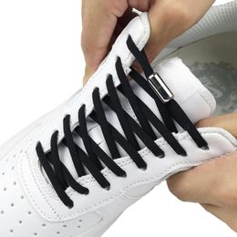 Shoe Parts 1Pair Elastic No Tie Shoelaces Semicircle Laces For Kids And Adult Sneakers Shoelace Quick Lazy Metal Lock