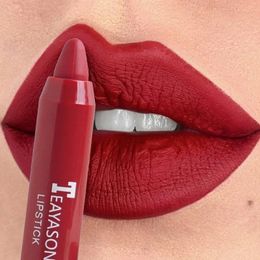 12 Colour Waterproof Matte Lipliner Pencil Sexy Red Contour Tint Lipstick Lasting Nonstick Cup Pen Lips Makeup Cosmetic 240425