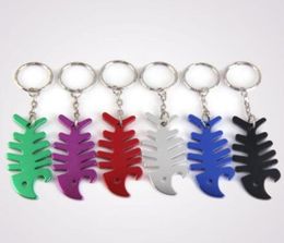 300pcslot Fish bottle opener fish bone bottle opener keychain Animal shape bottle opener keychain9200403