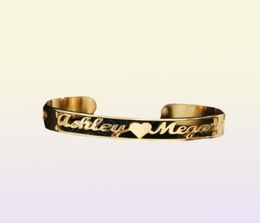 Customized Cursive Name Bracelet For Men Jewelry Personalized Any Nameplate Open Cuff Bangle Women Gift Dropshippin C19041704513591716028