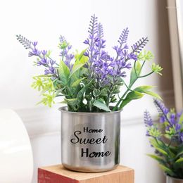 Decorative Flowers 1pc-18/20CM Simulation Lavender Pot Home Decoration Office Desktop Realistic Artificial Plant