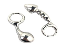 Stainless steel huge heavy small large size Metal anal beads butt plug with pull ring insert BDSM ass sexy toy dildo gay couple9692964