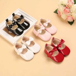 First Walkers Prewalker New Baby Girl Bow Spring And Autumn Style Flat Princess Shoes 0-18 Months Crib Walking H240504