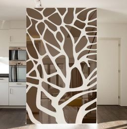 Removable 3d diy mirror wall stickers tree bedroom living room decoration TV background wall decor acrylic stickers mirror paste 29490797