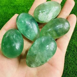 Decorative Figurines Green Fluorite Egg Natural Stone Crystals Home Decorations Witchcraft Gemstones For Crafts Halloween Decoration