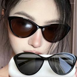 Sunglasses Trendy Cat Eye Woman Brand Designer Mirror Black Triangle Sun Glasses Female Lens Shades For Lady Eyewear UV400