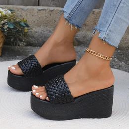 Slippers Summer Women's Wedge Platform Beach Flip-flops Trendy High Heels Sexy Heel Slides Shoes For Women