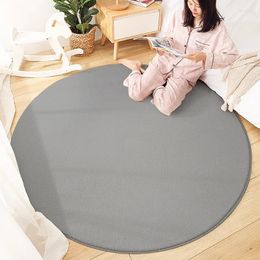 Carpets Solid Color Round Rug For Living Room Modern Simple Indoor Home Bedroom Carpet Comfortable Soft Non Slip Floor Mats Kids